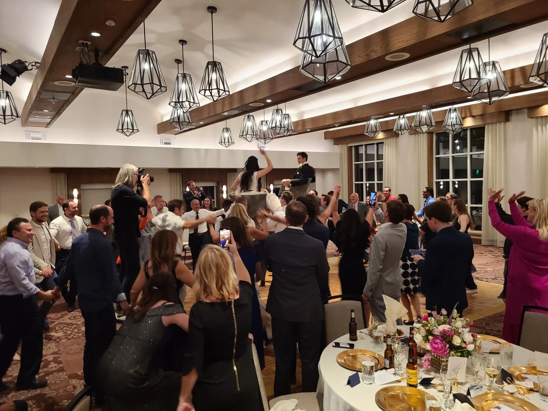 Guests celebrating during the hora at an Icon DJ event